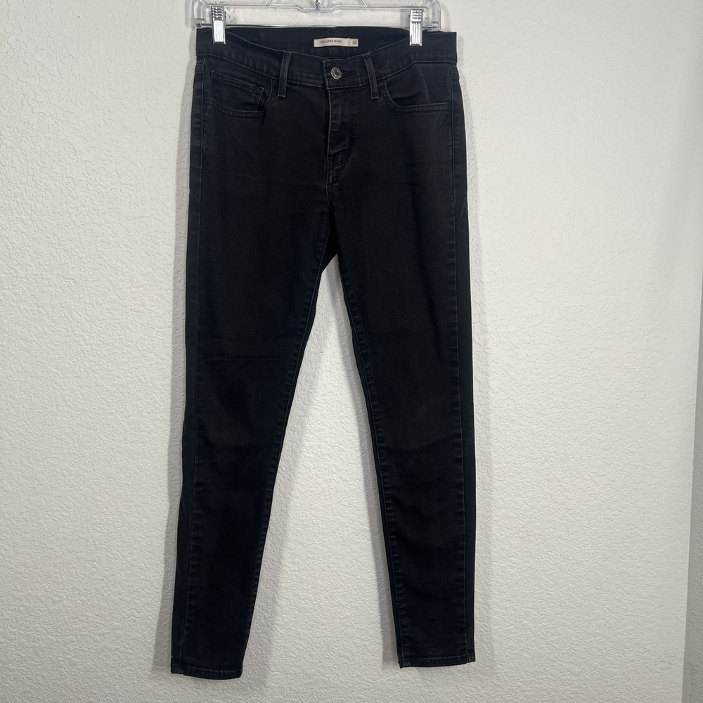Levi's‎ 710 Super Skinny Jeans Womens 30 Black Denim Dark Wash Stretch Slim Fit